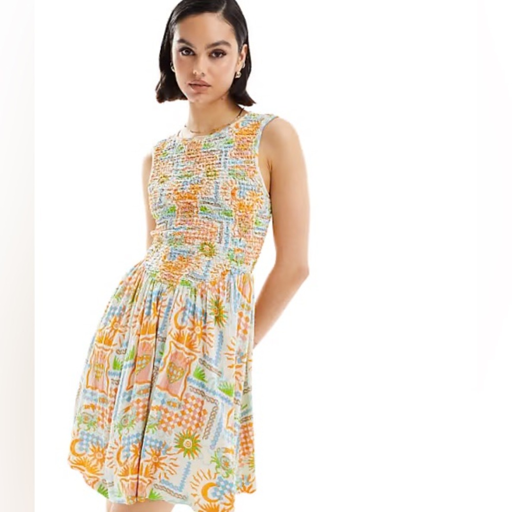 ASOS DESIGN beach mini dress with open back